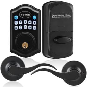 VEVOR Keyless Entry Door Lock with Handle, Electronic Keypad Entry Lever, Password and Key Unlock Combination Door Lock, Auto-Locking Keypad Door Lock