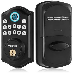 VEVOR Fingerprint Door Lock, Keyless Entry Door Lock with Fingerprint/Keypad Code/Key, Auto Lock, Anti-Peeking Password, IP 63 Rating for Front Door,