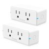 Govee Dual Smart Plug 4 Pack, 15A WiFi Bluetooth Outlet, Work with Alexa and Google Assistant, 2-in-1 Compact Design, Govee Home App Control Remotely