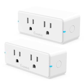 Govee Dual Smart Plug 4 Pack, 15A WiFi Bluetooth Outlet, Work with Alexa and Google Assistant, 2-in-1 Compact Design, Govee Home App Control Remotely