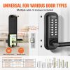 VEVOR Mechanical Keyless Entry Door Lock, 14 Digit Keypad, Embedded Outdoor Gate Door Locks Set with Keypad and Handle, Water-proof Zinc Alloy, Easy t