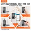 VEVOR Smart Lock, 5-in-1 Smart Door Knob, Fingerprint Deadbolt with App Control, Bluetooth Smart Lock, Keyless Entry Door Lock with Handle, Biometric