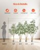 7FT Artificial Olive Tree Tall Fake Plant with Black Pot for Home Office Use