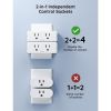 Govee Dual Smart Plug 4 Pack, 15A WiFi Bluetooth Outlet, Work with Alexa and Google Assistant, 2-in-1 Compact Design, Govee Home App Control Remotely