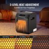 VEVOR Infrared Heater, 1500W Remote Control Electric Space Heater, LED Patio Heater w/ 3 Speeds & Timer & Overheat/Tip-Over Protection & Child Lock, f