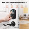 VEVOR Fingerprint Door Lock with 2 Level Handles, Keyless Entry Door Lock with Fingerprint/Keypad Code/Key, Auto Lock, Electronic Keypad Deadbolt with