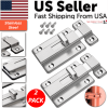 2Pcs Stainless Steel Latch Sliding Silver Doors Lock Keyless Door Bolt For Doors
