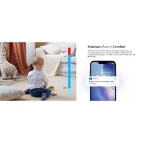 SONOFF SNZB-02P Zigbee Temperature Humidity Sensor, Indoor Thermometer Hygrometer with Alert, Works with Alexa & Google Home for Remote Monitoring and (White: Variant1)