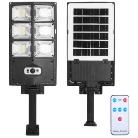 Solar Powered Wall Light 252 LED Beads PIR Motion Sensor Lamp Outdoor IP65 Waterproof with Remote Control for Garage Front Door Garden Pathway (Color: Black, size: One size)