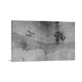 What Are You Looking At Security Camera (Type: Standard Framed Canvas Print, size: 16" x 12" / 42cm x 30cm (approx))